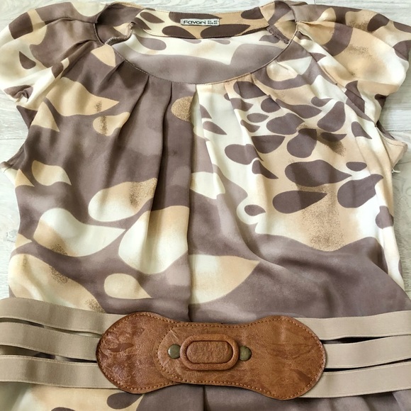 European Designer Favori Silky Belted Dress - Picture 16 of 16